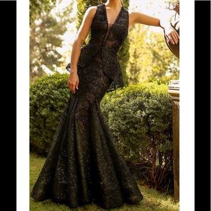 Nicole Bakti black beaded formal dress